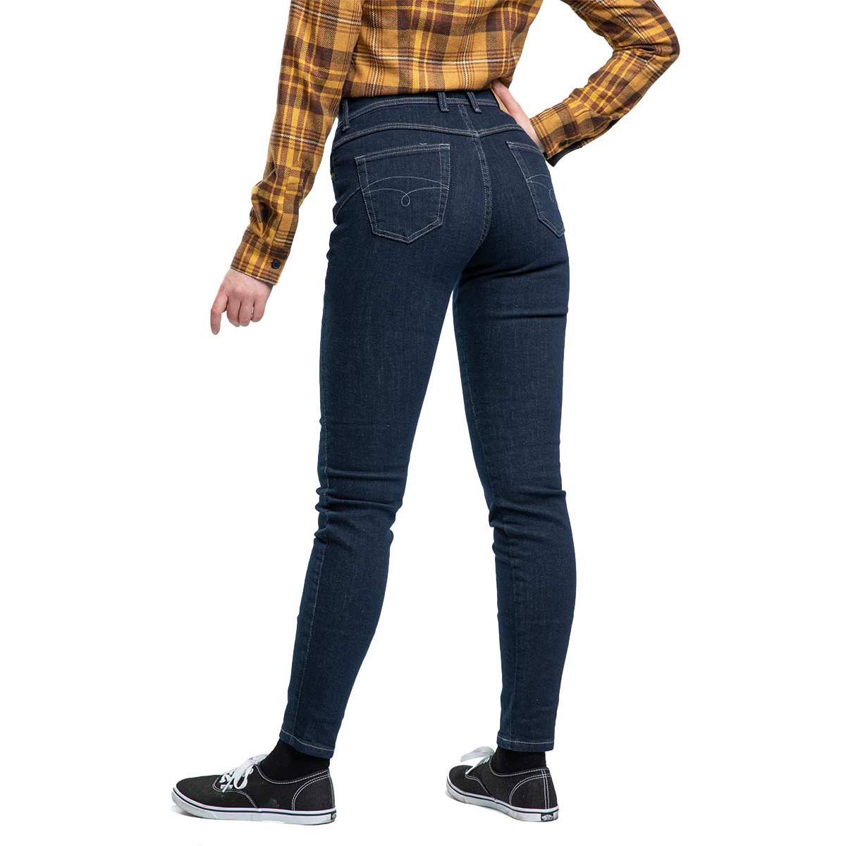 ladies tartan skinny jeans