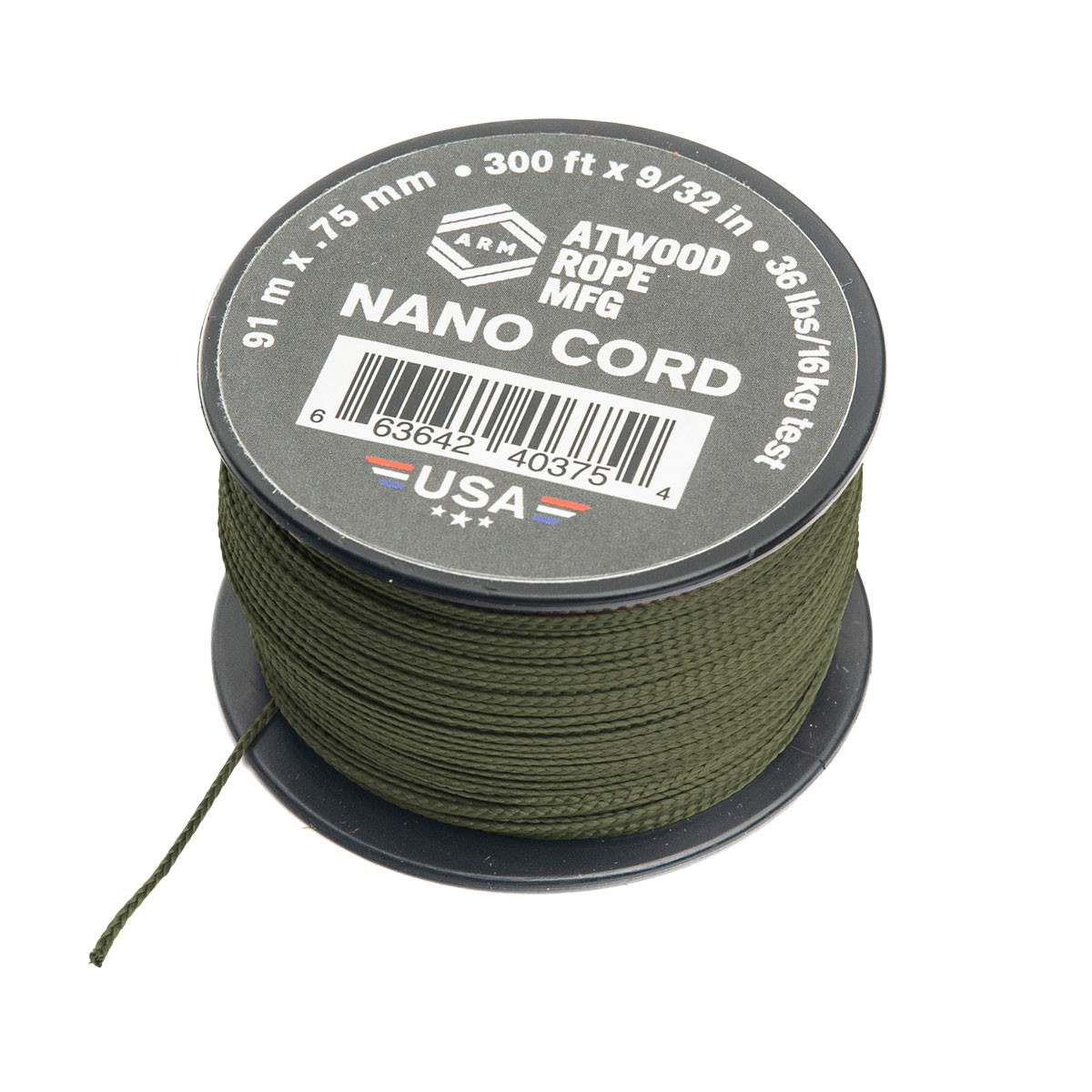Atwood Mobile Products Nano Cord .75mm 300ft Small Spool Lightweight Braided Cord 